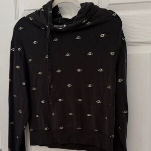 Black Hoodie with Evil Eyes